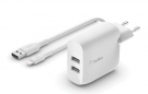 Belkin WCD001vf1MWH Dual USB-A Wall Charger